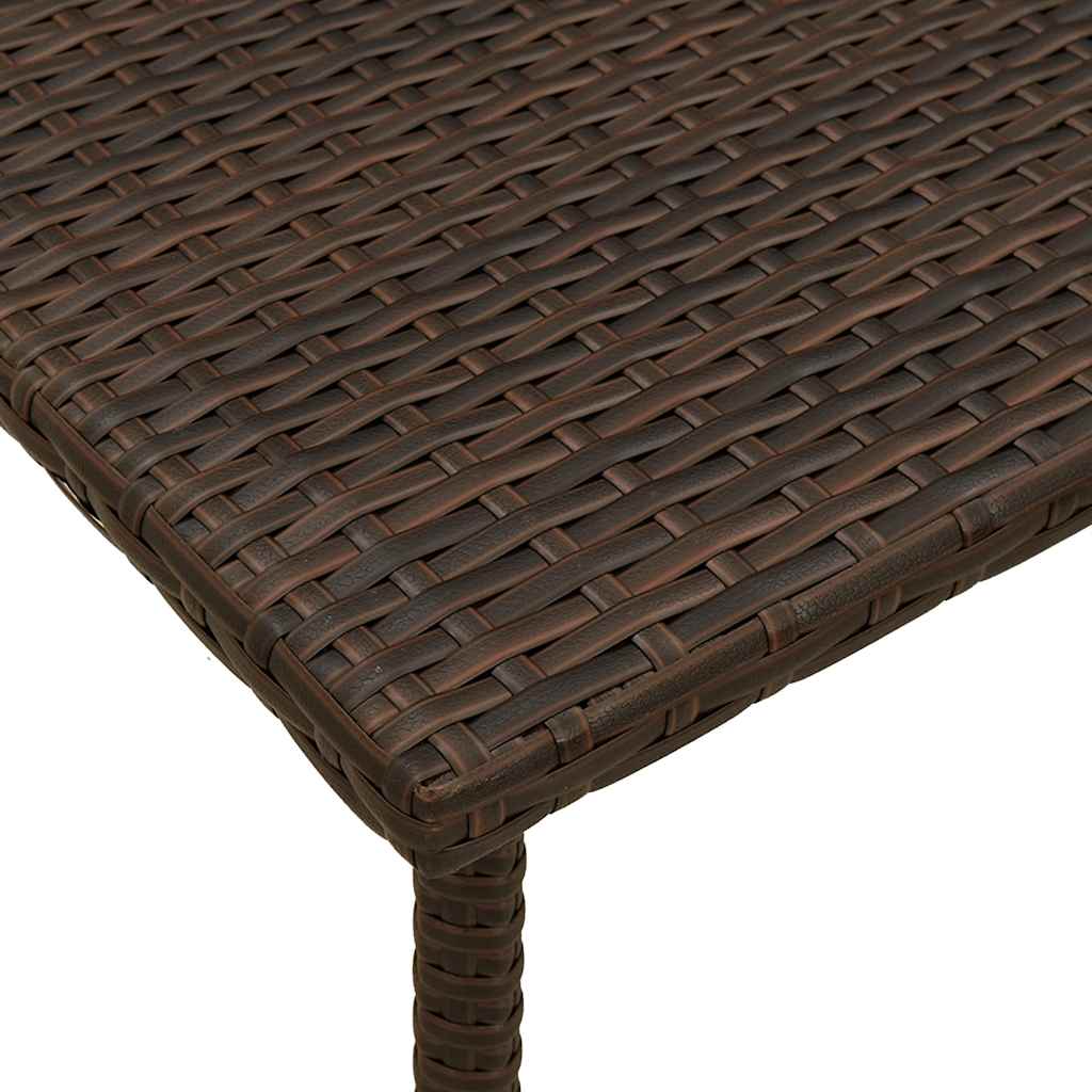 Garden Coffee Table Rectangular Brown 60x40x37 cm Poly Rattan